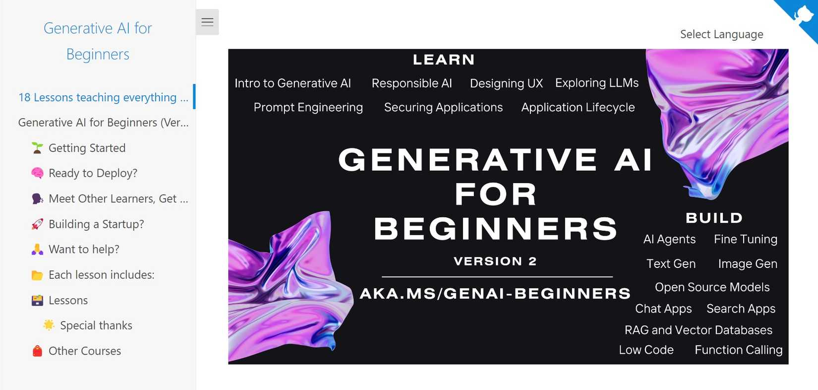 Generative AI for Beginners (Microsoft)